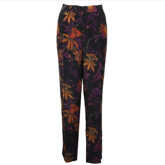 Kobi Halperin Pants - SALE!!! Kobi Halperin Black Multi Floral Print Soft Silk Pants Size XS